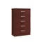 Contemporary Home Living 47.75" Mahogany Brown and Silver Rectangular 5-Drawer Chest